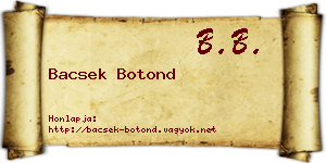 Bacsek Botond névjegykártya