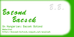 botond bacsek business card
